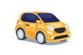 Compact coupe passenger car. Small mini tiny auto. 2-door automobile. Little automotive vehicle, road motor transport Royalty Free Stock Photo