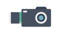 Compact Digital Camera Icon: Minimalist Flat Design, vector design Generative AI Royalty Free Stock Photo