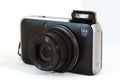 Compact digital camera on white background Royalty Free Stock Photo