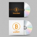 Compact disc bitcoin cover transparent Royalty Free Stock Photo