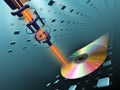 Compact disc burning Royalty Free Stock Photo