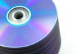 Compact disc CD's stack on white Royalty Free Stock Photo