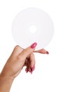 Compact Disc in female hand Royalty Free Stock Photo