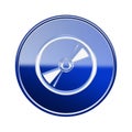 Compact Disc icon glossy blue. Royalty Free Stock Photo