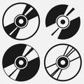 Compact disc icon set. Royalty Free Stock Photo