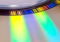 Compact disc macro, barcode detail. Royalty Free Stock Photo