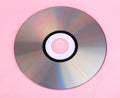 Compact disc on pink Royalty Free Stock Photo