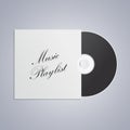 Compact disc, vinyl, CD, DVD disc icon, music playlist on grey background Royalty Free Stock Photo