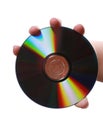 Compact disc in woman's hand Royalty Free Stock Photo