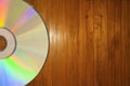 Compact disc on a Wooden Background