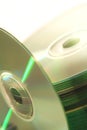 Compact Discs Stack and CD Royalty Free Stock Photo