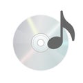 Compact disk icon with music note for disk drive in personal computer Royalty Free Stock Photo