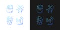 Compact in ear earphones gradient icons set for dark and light mode Royalty Free Stock Photo