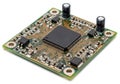 Compact electronic circuit board with a central microcontroller and multiple components Royalty Free Stock Photo