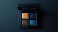 A compact eyeshadow palette featuring four vibrant shades for makeup application Royalty Free Stock Photo