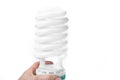 Compact fluorescent bulbs save money and energy.