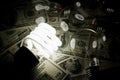 Compact Fluorescent Light bulb and dollar Royalty Free Stock Photo