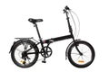 The compact folding bike in black Royalty Free Stock Photo