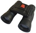 Compact folding Black binoculars on white background