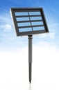 Compact garden solar panel against blue sky. 3D illustration Royalty Free Stock Photo