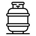 Compact gas cylinder icon, outline style