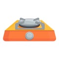 Compact gas stove icon, cartoon style