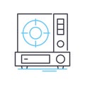 compact gas stove line icon, outline symbol, vector illustration, concept sign