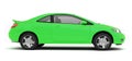 Compact green car side view Royalty Free Stock Photo