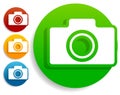 Compact - hobby photo camera icon in green, red, yellow, blue co