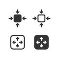 Compact icon. Maximize symbol button. Small size icon. Bigger sign in vector flat