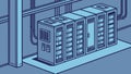 Compact Isometric Server Room with Essential Equipment, vector design Generative AI Royalty Free Stock Photo