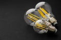 Compact light bulb isolated on black background