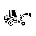 compact loader construction vehicle glyph icon vector illustration Royalty Free Stock Photo