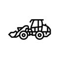 compact loader construction vehicle line icon vector illustration