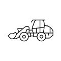 compact loader construction vehicle line icon vector illustration