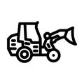 compact loader construction vehicle line icon vector illustration Royalty Free Stock Photo