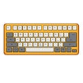 Compact mechanical keyboard rendered in a cartoon style. Features a yellow frame Royalty Free Stock Photo