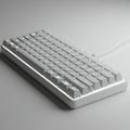 Compact mechanical keyboard with a white, minimalist design. It has a standard Royalty Free Stock Photo