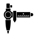 Compact micrometer tool solid device icon Royalty Free Stock Photo