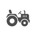 Compact mini tractor glyph icon