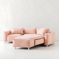 A compact modular sofa in a soft pastel shade with movable sections