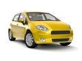 Compact new yellow car Royalty Free Stock Photo