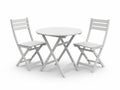 Compact outdoor dining set with table and two chairs Royalty Free Stock Photo