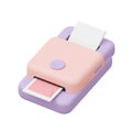 Compact Pastel Pink and Purple Portable Photo Printer Royalty Free Stock Photo