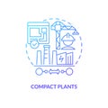 Compact plants blue gradient concept icon