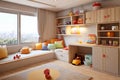 compact play area a room designed for play with a compact plaype Royalty Free Stock Photo