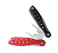 Compact portable colorful multitool on white Royalty Free Stock Photo