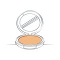 Compact powder illustration showcasing face makeup product with open lid and mirror Royalty Free Stock Photo