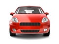 Compact red car front view Royalty Free Stock Photo