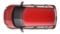 Compact red car top view Royalty Free Stock Photo